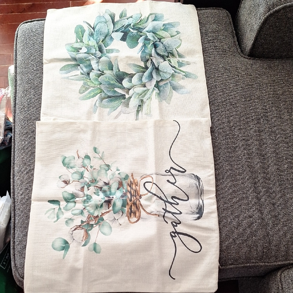 Decorative Pillow Covers with Greenery Design